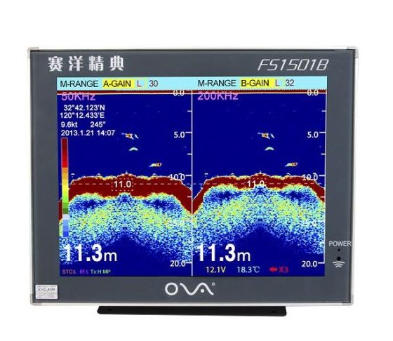 15 inch 1000 5000w 50 200khz colour fish finder and depth finder for boats