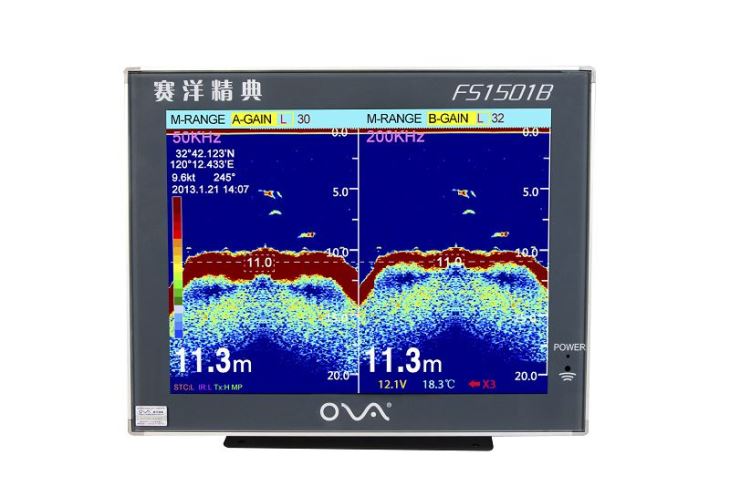15 inch 1000 5000w 50 200khz colour fish finder and depth finder for boats