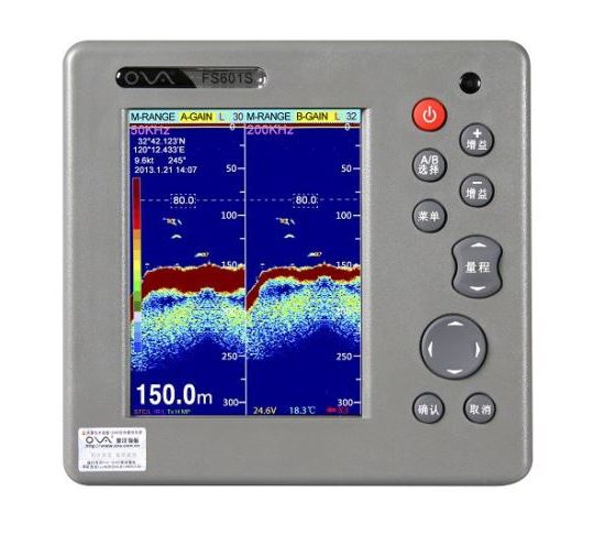 6 inch 600w 50 200khz depth sounder fish finder for boats