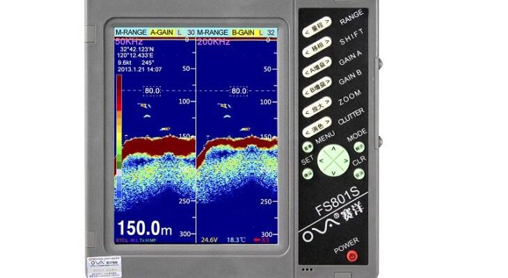 8 inch 600 1000w 50 200khz echo sounder fish depth finder